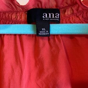 a.n.a Tops - a.n.a. Red Sleeveless Ruffle Top-size XL a.n.a Tops - a.n.a. Red Sleeveless Ruffle Top-size XL